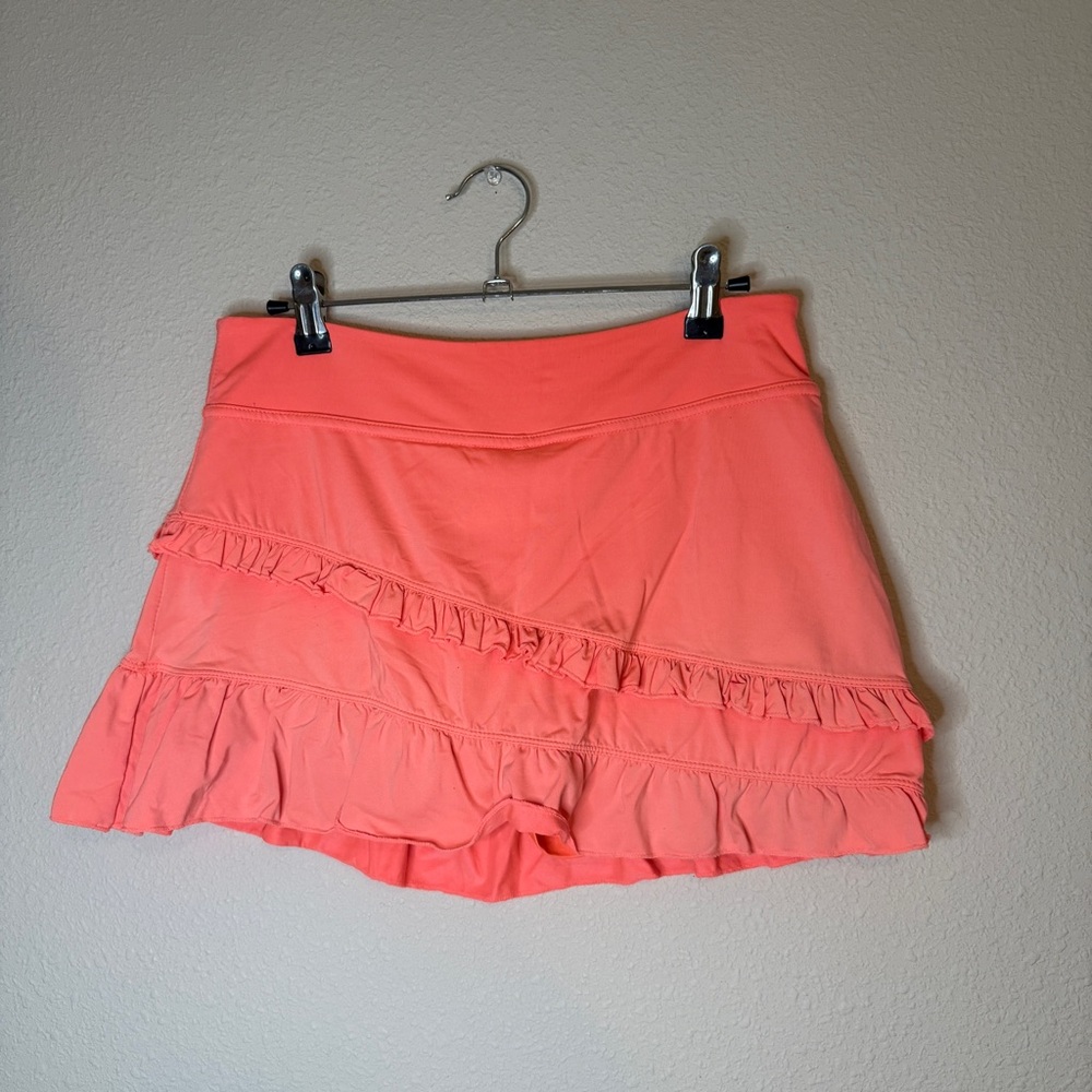 Coral Ruffle Tennis Skort